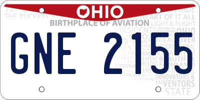 OH license plate GNE2155