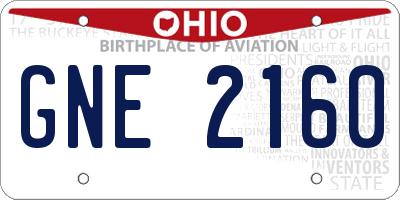 OH license plate GNE2160