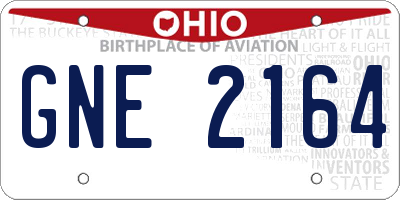 OH license plate GNE2164