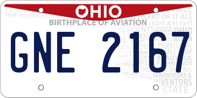 OH license plate GNE2167