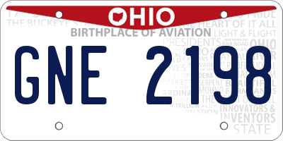 OH license plate GNE2198
