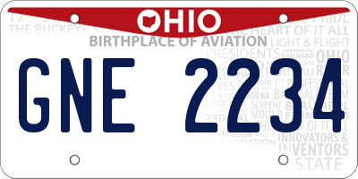OH license plate GNE2234