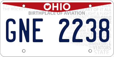 OH license plate GNE2238