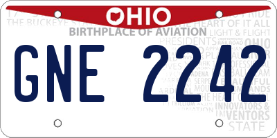 OH license plate GNE2242