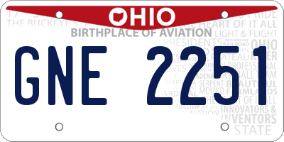 OH license plate GNE2251