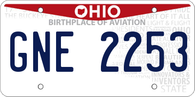 OH license plate GNE2253