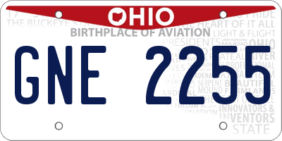 OH license plate GNE2255