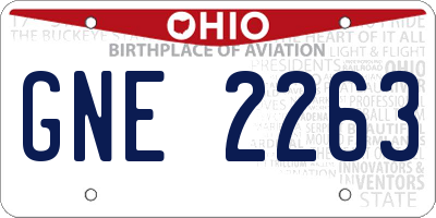 OH license plate GNE2263