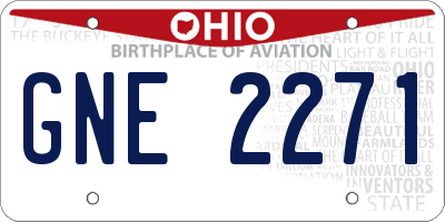 OH license plate GNE2271