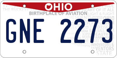 OH license plate GNE2273