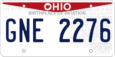 OH license plate GNE2276