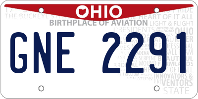 OH license plate GNE2291