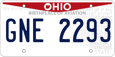 OH license plate GNE2293