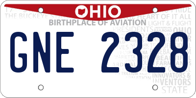 OH license plate GNE2328