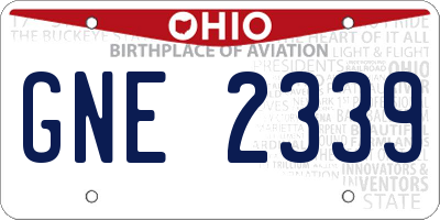 OH license plate GNE2339