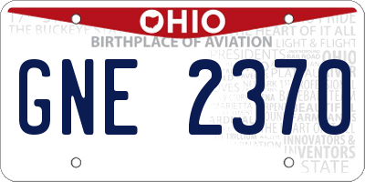 OH license plate GNE2370