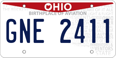 OH license plate GNE2411