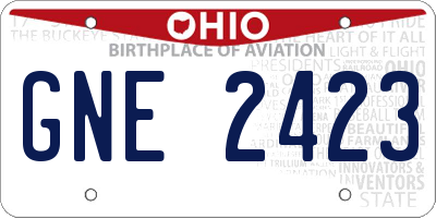 OH license plate GNE2423