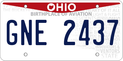 OH license plate GNE2437
