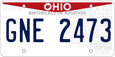 OH license plate GNE2473