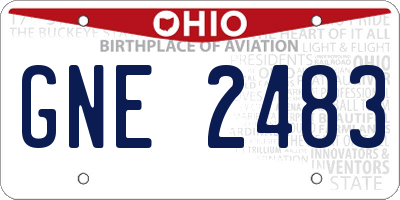 OH license plate GNE2483