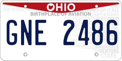 OH license plate GNE2486