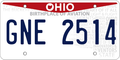 OH license plate GNE2514