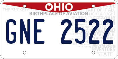 OH license plate GNE2522