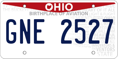 OH license plate GNE2527