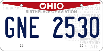 OH license plate GNE2530