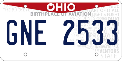 OH license plate GNE2533