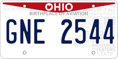 OH license plate GNE2544