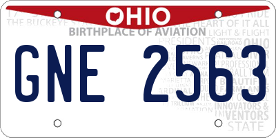 OH license plate GNE2563