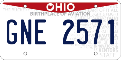 OH license plate GNE2571