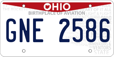 OH license plate GNE2586