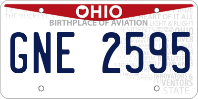 OH license plate GNE2595
