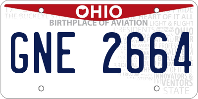 OH license plate GNE2664