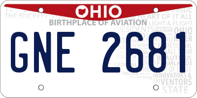 OH license plate GNE2681