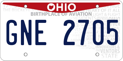 OH license plate GNE2705