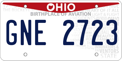 OH license plate GNE2723