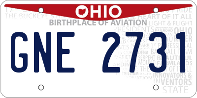 OH license plate GNE2731
