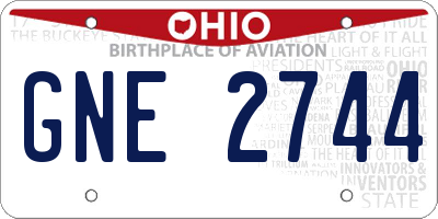 OH license plate GNE2744