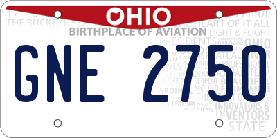 OH license plate GNE2750