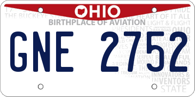 OH license plate GNE2752