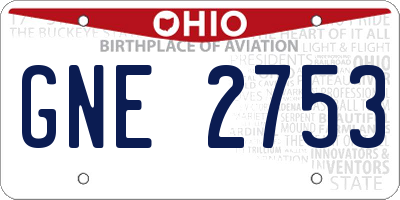 OH license plate GNE2753