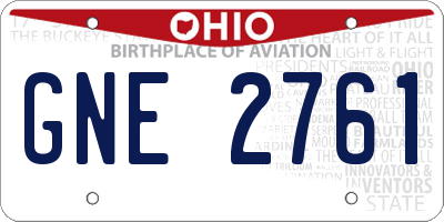 OH license plate GNE2761