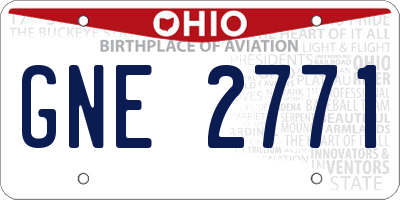 OH license plate GNE2771