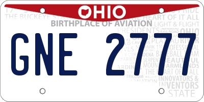 OH license plate GNE2777