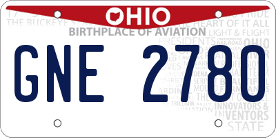 OH license plate GNE2780