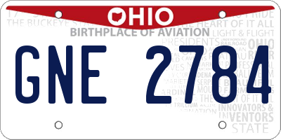 OH license plate GNE2784